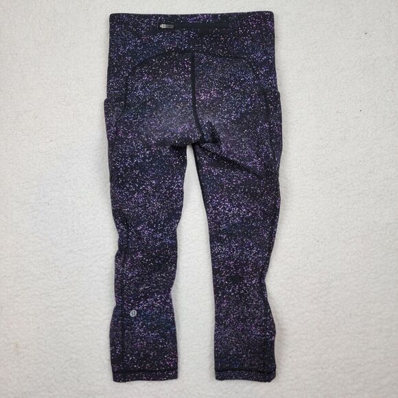 Lululemon Speed Up Crop 21” Inseam Size 4 Crystalline Multi Purple Galaxy W6AL4S - Picture 4 of 9